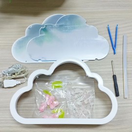 1pc Tulip Flower Sea Night Light, Handmade DIY Creative Giftm Atmosphere Lamp, When The Light Is Turned Off, It Functions As A Mirror, And When The Light Is Turned On, It Becomes A Night Light An Ideal Birthday Gift And Ornament