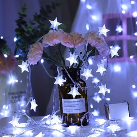 1pc 6.6ft Twinkle Stars LED String Lights, Led Christmas Tree Holiday Wedding Birthday Party Fairy Lights, Battery Operated Indoor/Outdoor Bedroom Decoration Light