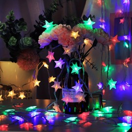 1pc 6.6ft Twinkle Stars LED String Lights, Led Christmas Tree Holiday Wedding Birthday Party Fairy Lights, Battery Operated Indoor/Outdoor Bedroom Decoration Light