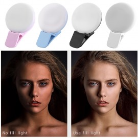 Selfie Ring Light,Portable Clip-on Selfie Fill Light,Battery Operated LED Fill Light For Mobile Phone
