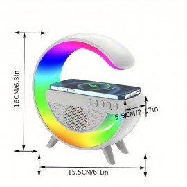 Creative Gift Colorful Atmosphere Light Wireless Charging Smart Speaker Seven-color Light Card High Sound Quality Big G Audio