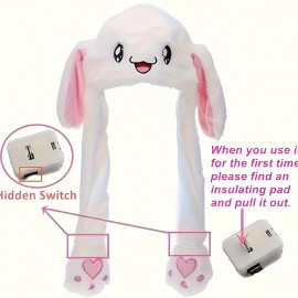 Cute Rabbit Ear Hat Glowing Hat with Moving Ears