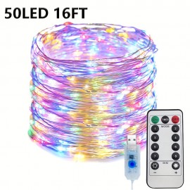USB Powered Fairy Lights With Remote 50/100/200 LED Christmas String Lights Outdoor Waterproof 8 Modes Twinkle Lights Copper Wire Mini Lights Outdoor Indoor For Garden /Patio/ Tree/ Christmas Party/ Wedding/ Decorations