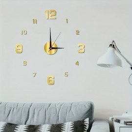 Simple Large Luminous Mute Clock Three-dimensional Digital Wall Clock For Living Room Bedroom Digital Wall Sticker Clock