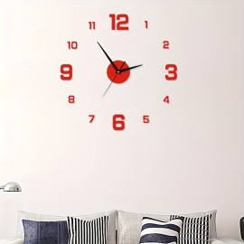 Simple Large Luminous Mute Clock Three-dimensional Digital Wall Clock For Living Room Bedroom Digital Wall Sticker Clock