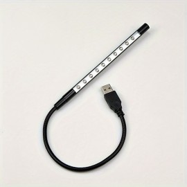 1pc USB Metal 10 Lights Laptop Keyboard Lighting, LED Dormitory Reading Night Light, Can Be Bent Freely
