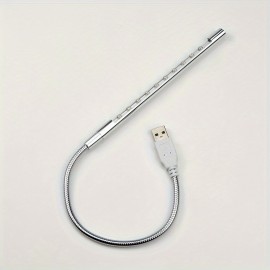 1pc USB Metal 10 Lights Laptop Keyboard Lighting, LED Dormitory Reading Night Light, Can Be Bent Freely