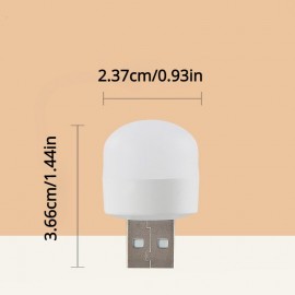 10pcs Mini USB Night Light Warm White Eye Protection Book Reading Light USB Plug Computer Mobile Power Charging LED Night Lamp