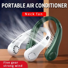 New Mini Neck Fan Portable Bladeless Hanging Neck Rechargeable Air Cooler 3 Speed Mini Summer Sports Fans, Cool Portable Fan, School Supplies, Perfect Gift For Birthday/Christmas, For Fishing/Camping/Travel