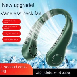 New Mini Neck Fan Portable Bladeless Hanging Neck Rechargeable Air Cooler 3 Speed Mini Summer Sports Fans, Cool Portable Fan, School Supplies, Perfect Gift For Birthday/Christmas, For Fishing/Camping/Travel
