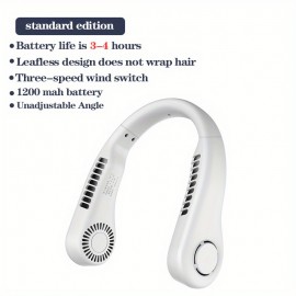 New Mini Neck Fan Portable Bladeless Hanging Neck Rechargeable Air Cooler 3 Speed Mini Summer Sports Fans, Cool Portable Fan, School Supplies, Perfect Gift For Birthday/Christmas, For Fishing/Camping/Travel