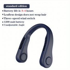 New Mini Neck Fan Portable Bladeless Hanging Neck Rechargeable Air Cooler 3 Speed Mini Summer Sports Fans, Cool Portable Fan, School Supplies, Perfect Gift For Birthday/Christmas, For Fishing/Camping/Travel