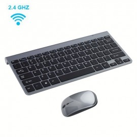 Wireless Keyboard And Mouse Ultra Slim Combo,  2.4G Silent Compact USB Mouse And Scissor Switch Keyboard Set With Cover, 2 AAA And 2 AAA Batteries, For PC/Laptop/Windows/Mac
