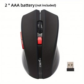 Upgrade Your Home Office with this Plug & Play USB Wireless Mouse - 1600DPI & 6-Button Adjustable!