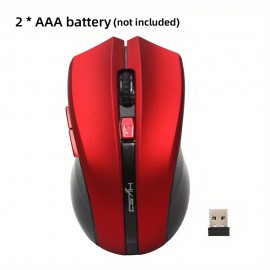 Upgrade Your Home Office with this Plug & Play USB Wireless Mouse - 1600DPI & 6-Button Adjustable!