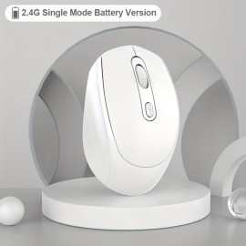 2.4Gh Wireless Mouse, Rechargeable Dual-mode Mouse (2.4G+wireless 5.2 And USB Receiver) Portable Silent Mouse, Suitable For Laptops/Desktops/Tablets