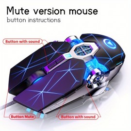 Silent & Stylish Gaming Mouse With Macro & Breathing Lights LED - Perfect For PC & Laptop Gamers!