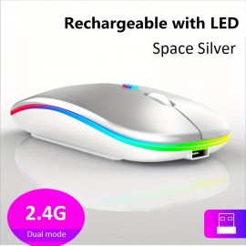 Rechargeable Wireless Mouse - Portable, Ergonomic & Soundless - Perfect For PC, Tablet, Macbook & Office Use