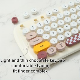1 Set Cartoon Cute Wireless Keyboard & Mouse For Girls Office Computer High-looking Retro