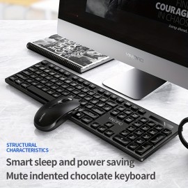 Wireless Keyboard Mouse Set For Computer Desktop Notebook Silent Soundless Office Gaming