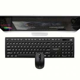 Wireless Keyboard Mouse Set For Computer Desktop Notebook Silent Soundless Office Gaming