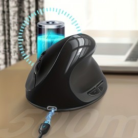 Ergonomic Mouse, Rechargeable Vertical Wireless Mouse Small Right Handed Computer Wireless Mouse With 6 Buttons 3 Adjustable 800/1200/1600 DPI For Laptop,Desktop,PC, MacBook(Purple)