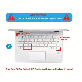 For HP Pavilion 14 Series 14-ce 14s-cf 14-bs 14s-dk 14-cm 14-ce307 14-bs 14s-cf  14S- Dp0003AU  14s-dk0xxx 14q-cs0001TX I5-8250U X360 14-BA/14-BF/14-BW/14S-CF/14q-cs0001TX 14-inch Full Line Laptop Silicone Case Cover Keyboard Cover