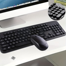 Keyboard And Mouse Set, Wireless Keyboard And Mouse Combo, Battery Powered, Full Size 2.4GHz Silent Mouse And Keyboard, Plug And Play Suitable For Mac,Windows,Laptop,PC