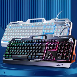 V2 Computer Wired Keyboard E-sports Gaming Typing Office Universal USB Plug-in Hair Light Keyboard Available For Windows System