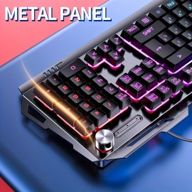 V2 Computer Wired Keyboard E-sports Gaming Typing Office Universal USB Plug-in Hair Light Keyboard Available For Windows System