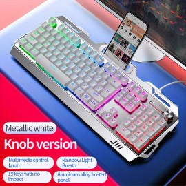 V2 Computer Wired Keyboard E-sports Gaming Typing Office Universal USB Plug-in Hair Light Keyboard Available For Windows System
