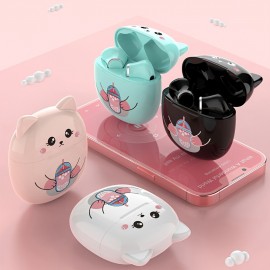 Cute Cat Ear Headphones Extra Long Standby On-Ear Fingerprint Touch Wireless Headphones