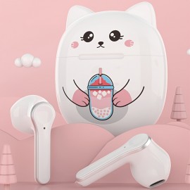 Cute Cat Ear Headphones Extra Long Standby On-Ear Fingerprint Touch Wireless Headphones