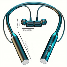 New Neck Sports Wireless Earphones Life Waterproof In-ear Running Surround Sound HIFI Sound Quality Large Capacity Ultra Long Life Two-sided Stereo Headphones Gift