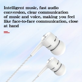 High-Quality Semi In-Ear Wired Headphones with Microphone - Perfect for Mobile Phones, Computers, Games, Karaoke & More!