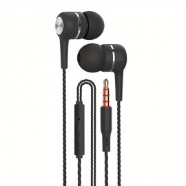 High-Quality Semi In-Ear Wired Headphones with Microphone - Perfect for Mobile Phones, Computers, Games, Karaoke & More!