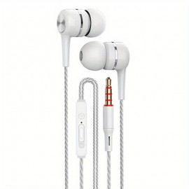 High-Quality Semi In-Ear Wired Headphones with Microphone - Perfect for Mobile Phones, Computers, Games, Karaoke & More!