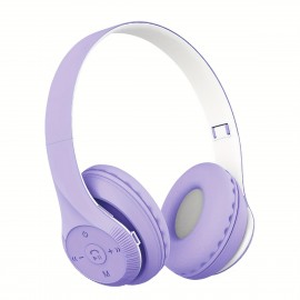 New Over-Ear Head-mounted Wireless Headset, Fashionable Gradient Color, Cheap Gift, Sweat-proof, Mobile Phone And Computer Fully Compatible With MP3, Retractable And Foldable, Convenient Storage Wireless Headset