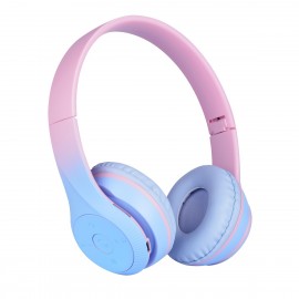 New Over-Ear Head-mounted Wireless Headset, Fashionable Gradient Color, Cheap Gift, Sweat-proof, Mobile Phone And Computer Fully Compatible With MP3, Retractable And Foldable, Convenient Storage Wireless Headset