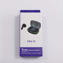 PRO70 Wireless Earbuds Stable And Reliable Earphones For Sports, Running, Working White Common Model